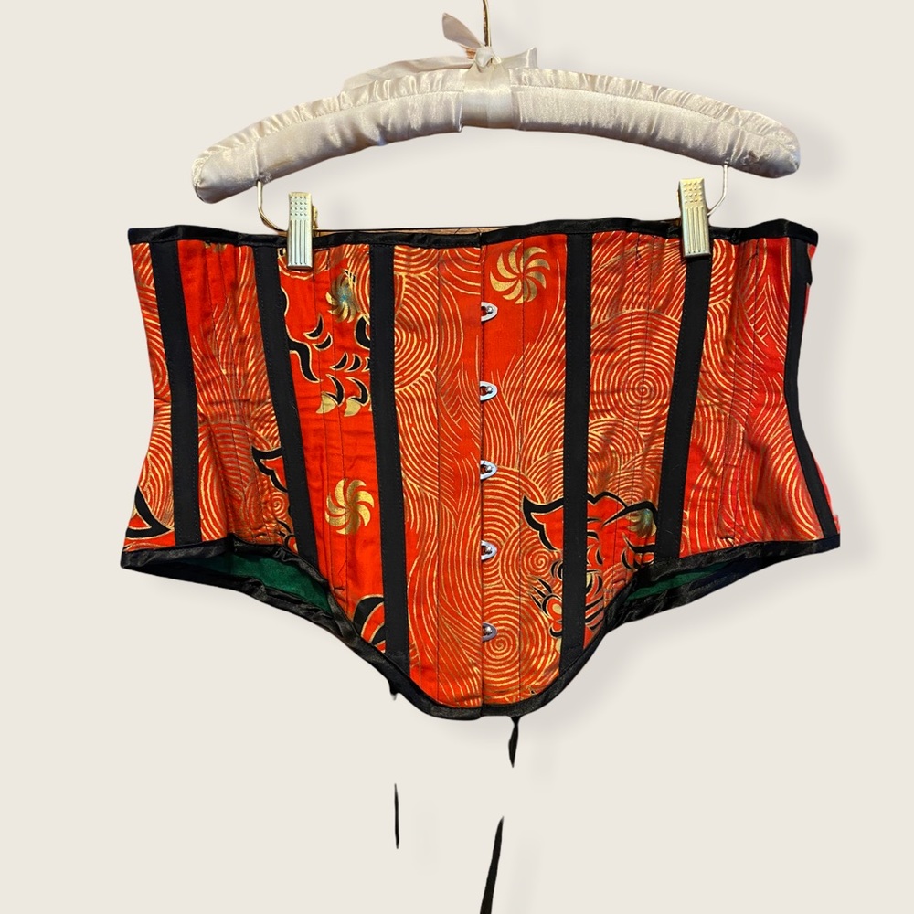 Gorgeous Handmade Red Silk Corset